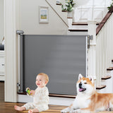 probebi Retractable Mesh Gate in White – 54" Wide Roll-Up Barrier for Clean Modern Hallways