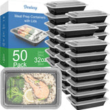 Dealusy 50 Pack 24 oz Plastic Meal Prep Bowls – Portable Food Storage for Picnics, Tailgates, and Outdoor Adventure Lunches