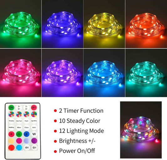 Fairy Lights Cool to Touch – Safe Kids Bedroom Night Light Alternative, Battery Operated String Lights with Timer