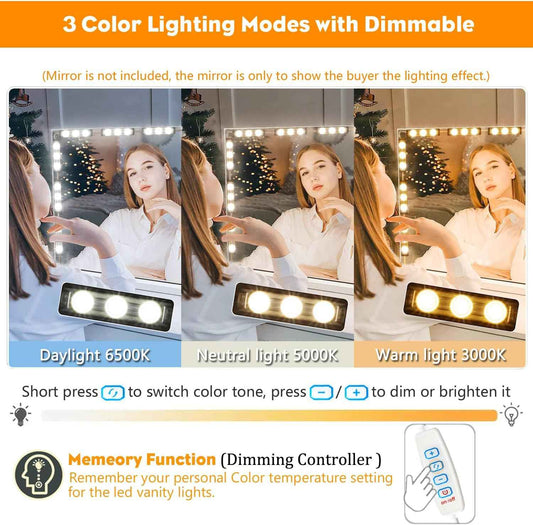 Winees LED Vanity Strip – Cozy Bedroom Decor Accent with Adjustable Warm and Daylight Glow