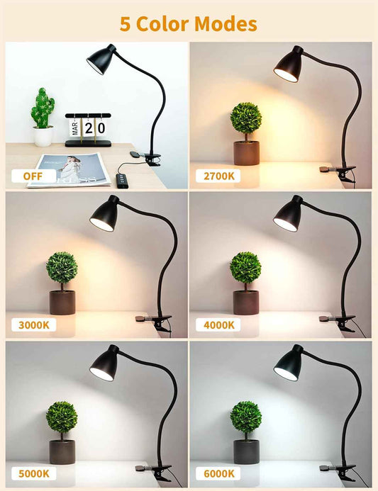 BOHON Modern Desk Lamp – Minimalist Home Office Decor in 6 Colors, 360° Gooseneck Task Light
