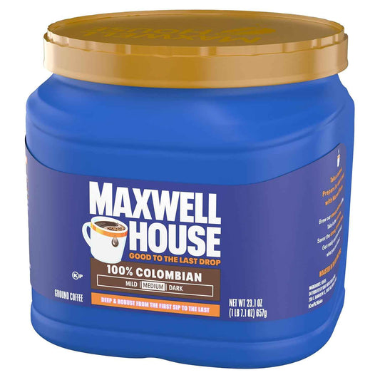 Maxwell House 100% Colombian Medium Roast Ground Coffee 23.1oz – Thoughtful Housewarming Gift for New Homeowners