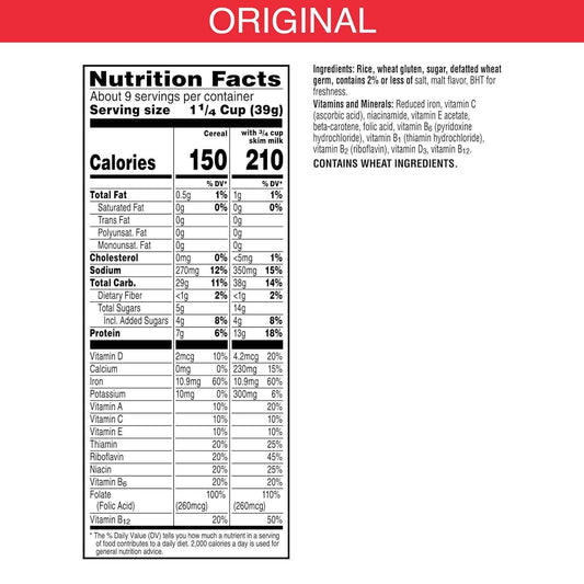 Kellogg's Special K Original Cereal – Wellness Pantry Staple for Weight-Management Routines, Ready-to-Eat Breakfast with 11 Vitamins and Minerals