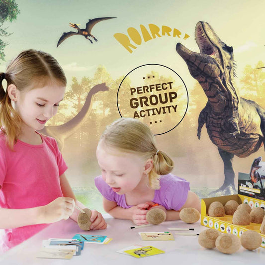 Dan&Darci Dig a Dozen Dino Egg Kit – Safe Screen-Free STEM Toy for Kids Ages 3-12 in Playroom and Bedroom