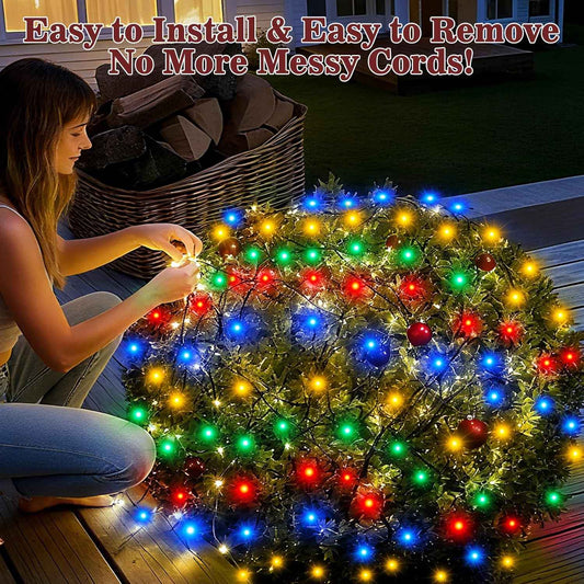 Lumivern Color Changing Mesh String Lights 12FT x 5FT for Christmas Tree Wrap Mantel Decor and Ambient Indoor Festive Styling