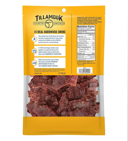 Tillamook Country Smoker Zero Sugar Beef Jerky, Black Pepper, 6.5 Ounce — Mindful Protein for Anti-Inflammatory and Low-Carb Lifestyles