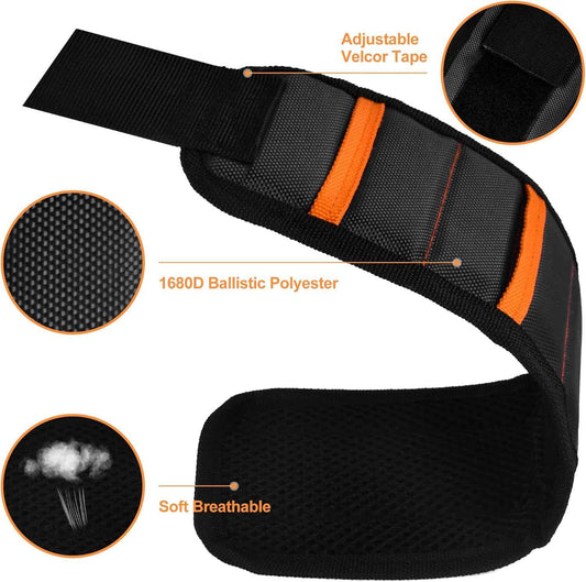 Tmacker Magnetic Wristband – Portable Tool Holder for Camping Hiking and Backyard Projects, 15 Magnets and Adjustable Strap