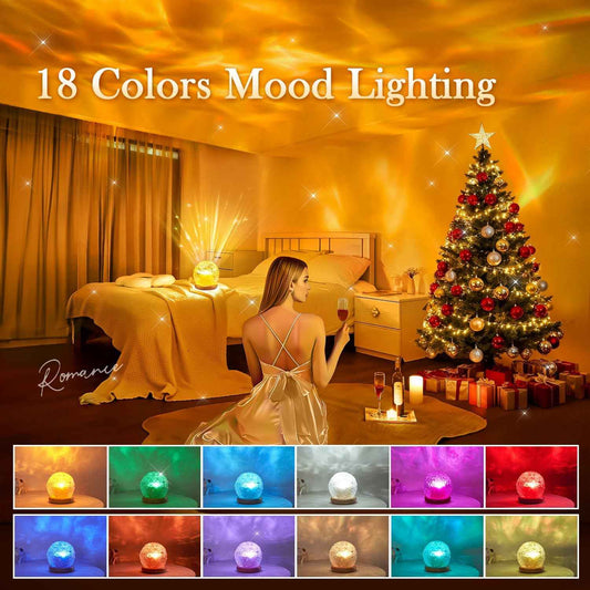 HYTIB Aurora Crystal Ball Lamp – Calming Meditation Light for Yoga Corner and Bath Spa, 18 Color Ambient Glow