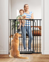 ParentGift No Drill Baby Gate 29-40 Inch Auto-Close, Practical Housewarming and Baby Shower Gift for New Parents, Pressure Mounted Pet Gate