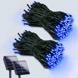 Lumimuse 2-Pack Solar String Lights – 200 LED Green Wire Outdoor Decor for Pergola, Porch and Fence Line, IP65 Weatherproof for Rain or Snow
