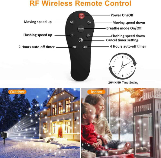 LuminScape Snowfall Projector – Fire-Free LED Night Light for Kids Bedroom and Nursery Window
