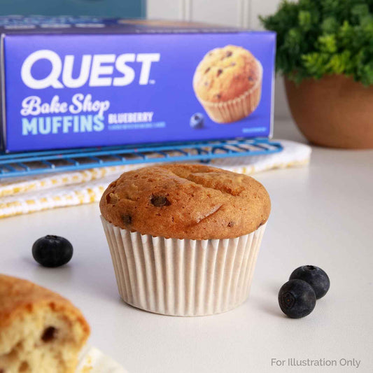 Quest Bake Shop Blueberry Muffins – Desk Drawer Snack for Focused Workdays and Busy Commutes, 4 Count