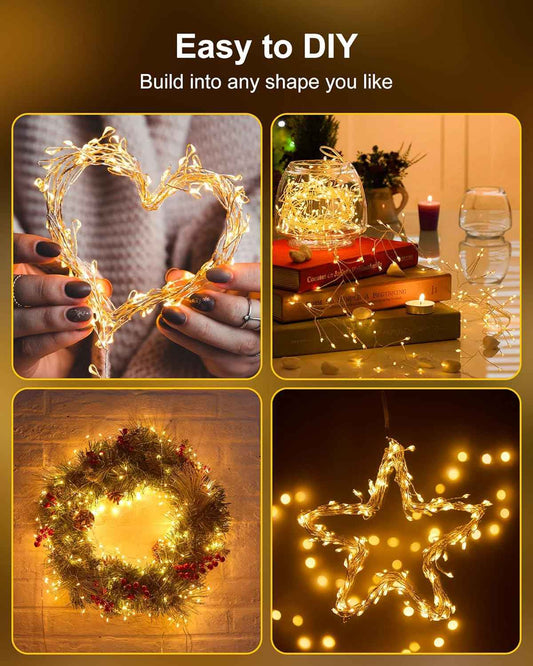Luminoak Cool Touch Fairy Lights – Smokeless 0.03W LED String Lights Safe Around Curtains, Dried Flowers and Sleeping Kids