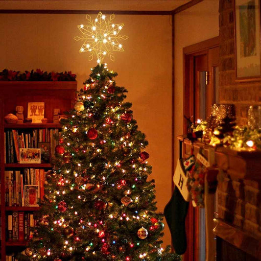 hogardeck Flameless LED Christmas Tree Topper – Safe Holiday Lighting Alternative to Candles for Homes with Kids and Pets