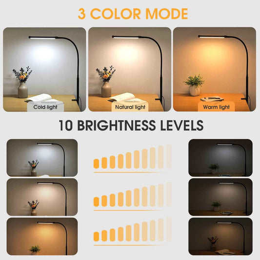 LED Desk Lamp with Clamp – Home Office Task Light for Remote Work & Deep Focus