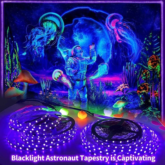 Black Light Strips for Kids Room – Safe UV Glow Lighting for Bedroom and Playroom, Touchable and Low Heat
