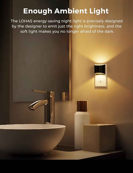 L LOHAS Dusk-to-Dawn Night Light – Fall Prevention LED for Elderly Hallways and Bathrooms, Auto On/Off