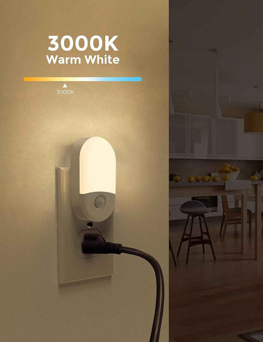 L LOHAS LED Motion Sensor Night Light – Flameless Plug-in Safety Light for Hallways and Stairways, Auto Shutoff 0.6W