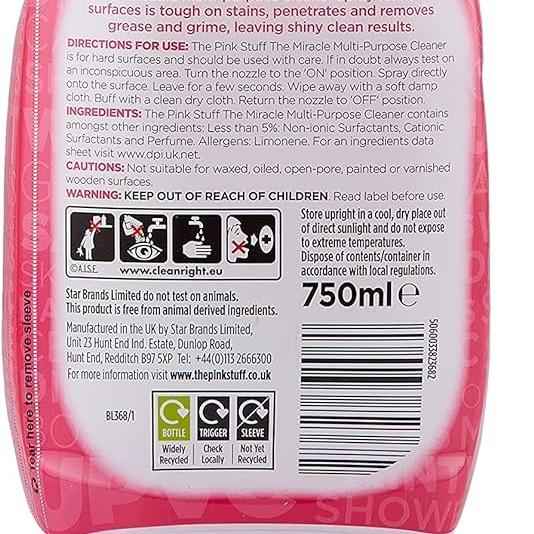 Stardrops Pink Stuff Rhubarb Multi-Surface Spray 750ml 3-Pack – A Calmer Scent for Your Sunday Reset