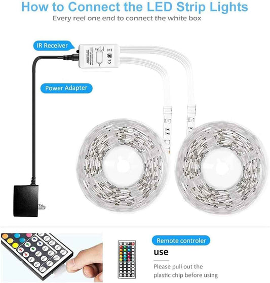 DAYBETTER LED Strip Lights – Camping and Backyard Party Lighting, Portable Waterproof Color Changing Tape with IR Remote