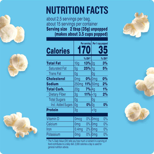 Angie's BOOMCHICKAPOP Sea Salt Microwave Popcorn, 6 ct – Four-Ingredient Snack for Intentional Clutter-Free Pantry