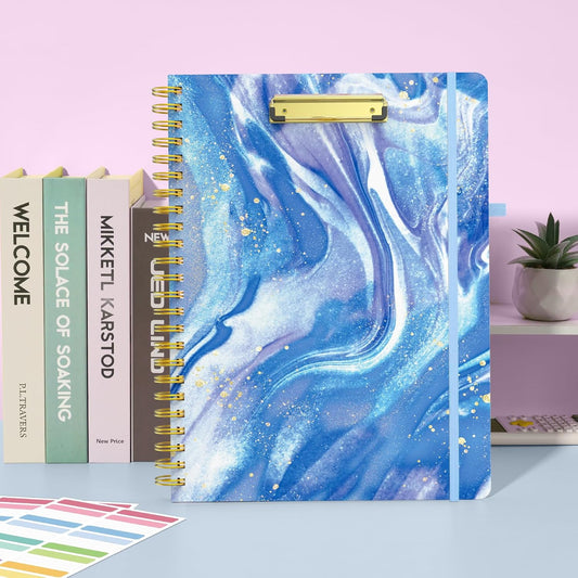 Sooez_Clipboard_Folio_with_Refillable_Notepad,_Clipboard_Folder_with_10_Storage_Pockets_for_Letter_Size,_Spiral_Clipboard_Notebook,_Cute_Portfolio_for_School_Office_Nursing