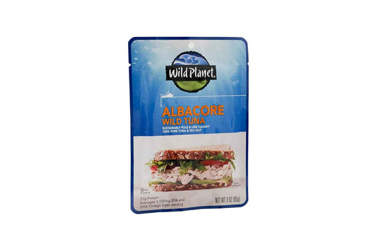 Wild Planet Wild Albacore Tuna – Clean Ingredient Pantry Staple, Foil Pouch No Fillers