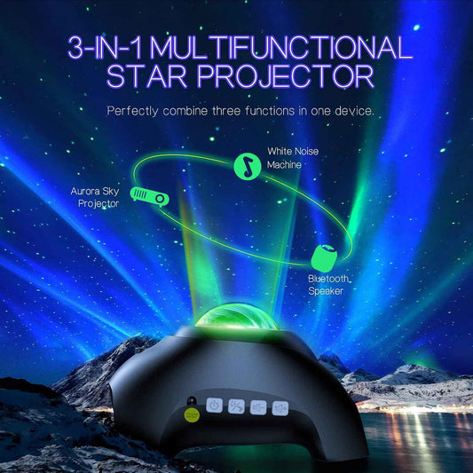 Lunartek Aurora Night Light – Stress Relief Mood Lamp with Rivulet and Forest Sounds for Anxiety-Free Evenings
