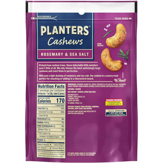 PLANTERS Dill Pickle Cashews 5oz Bags - Portable Protein Snack for Camping and Hiking