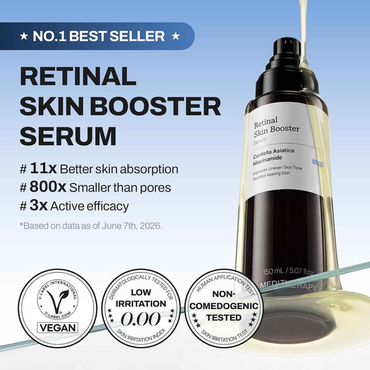 MEDITHERAPY Retinal Skin Booster Serum 5.07 fl oz | Wind-Down Evening Serum for Face, Neck and Legs, Fragrance-Free K-Beauty Retinal Booster
