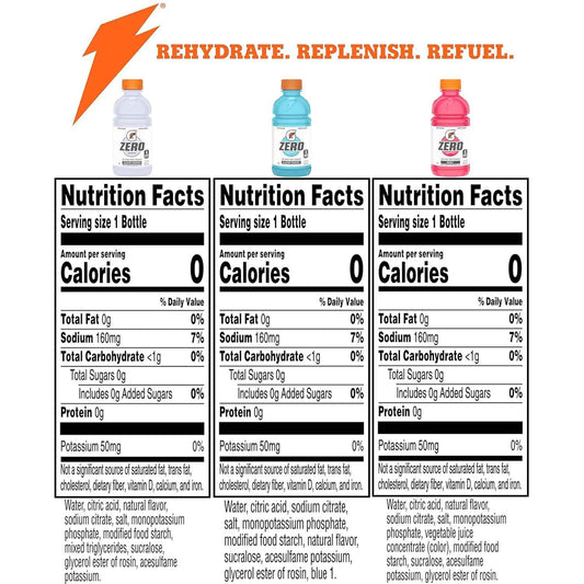 Gatorade G Zero Sports Drink – Quick Electrolyte Refuel Between Meetings and Home Office Sessions, Variety 18-Pack
