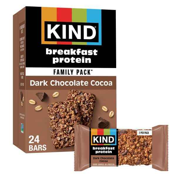 KIND Breakfast Protein Bars, Gluten Free, Low Sodium, Healthy Snacks, 8g Protein, 12 Count (12 Packs of 2 Bars)