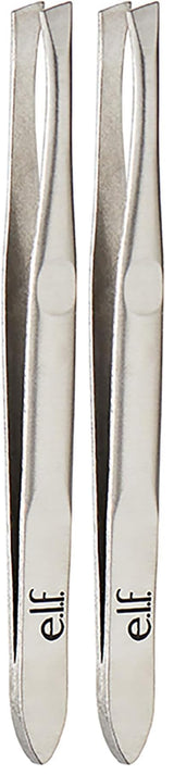 e.l.f. Slant Tweezer, Professional Quality Stainless Steel, Provides a Strong Grip, Removes Hairs Accurately, Shapes, Defines, Easy To Use, Ergonomically-Designed