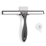 AmazerBath Shower Squeegee for Glass Doors, All-Purpose Squeegee with Suction Hook & Adhesive Hook, Clear Squeegee for Shower Glass, Windows, Mirrors, Tiles and Car Windows
