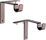Kwik-Hang Single Curtain Rod Brackets – No Drill, No Damage – Perfect Curtains Every Time – 1” Black