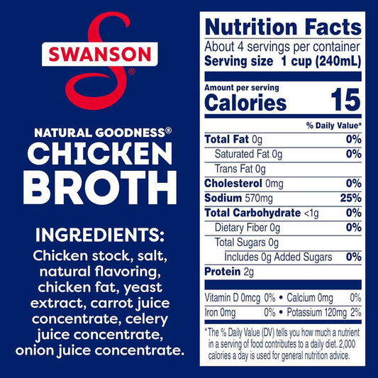 Swanson Natural Goodness Lower Sodium Chicken Broth – Simple, Clean-Label Broth for the Intentional Kitchen