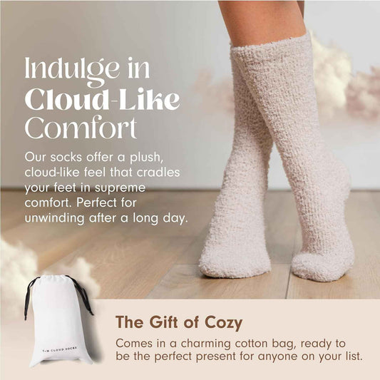 Unboxme Gifts Ultra-Luxe Cloud Sock – Matching Home Aesthetic Sock for Reading Nook & Apartment Decor, Heather Blue