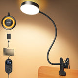 Glocusent 5W Clip on Light, 36 LEDs Eye Caring Reading Light for Bed, 3 Colors & 5 Brightness Clip on Lamp with Adapter, Perfect Reading Light for Bed with Clamp/Bunk Bed/Headboard/Table/Desk