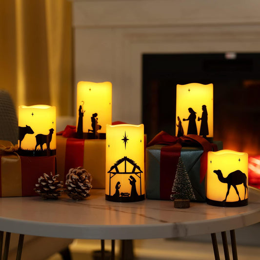 Homemory_Flameless_Christmas_Nativity_Scene_Candles,_Battery_Operated_LED_Pillar_Religion_Candles,_Nativity_Sets_Indoor_Outdoor_Decor_for_Xmas_Holiday_Home_Decor,_Remote_Timer,_Christmas_Decor,_5_Pack