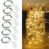 6Pack Fairy Lights Battery Operated -3.3ft 10 LED Silver Wire Firefly Mini Lights for Mason Jars DIY Crafts Christmas Wedding Party Centerpiece Table Decor
