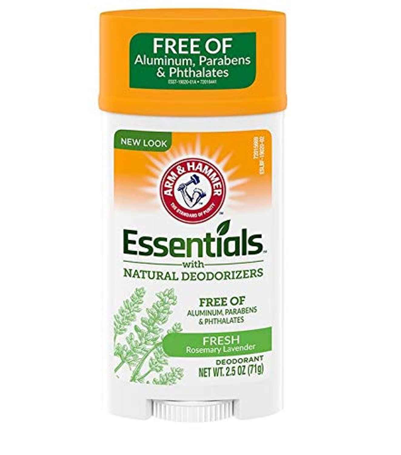 ARM & HAMMER Essentials Deodorant- Solid Oval - Made with Natural Deodorizers- Free From Aluminum, Parabens & Phthalates