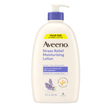 Aveeno Stress Relief Moisturizing Body Lotion with Prebiotic Oat & Lavender Scent for Sensitive Skin, Calms & Relaxes with 48 Hour Hydration, Fast Absorbing & Non-Greasy
