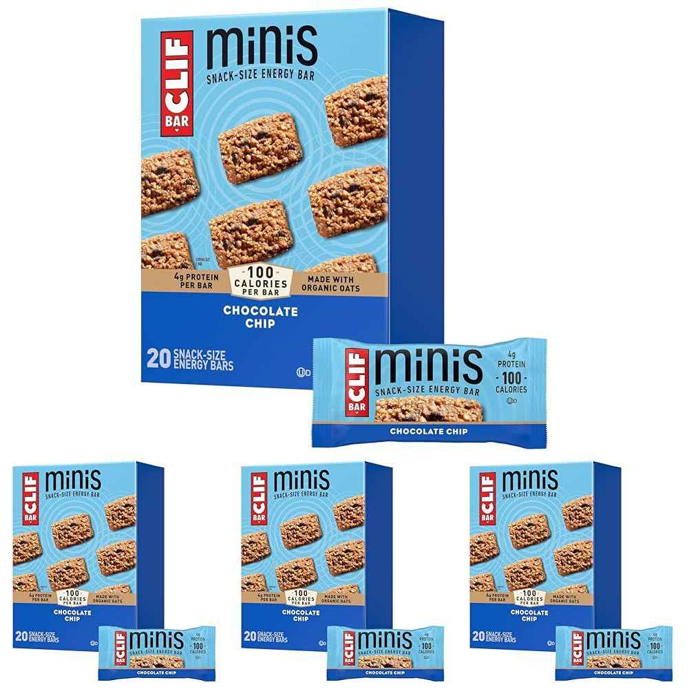 CLIF BAR Minis - Chocolate Chip - Made with Organic Oats - 4g Protein - Non-GMO - Plant Based - Snack-Size Energy Bars - 0.99 oz