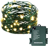 Battery Operated Starry Lights - 18FT 50 Micro LEDs, Warm White, Waterproof, Christmas Tree, Wreath, DIY Wedding