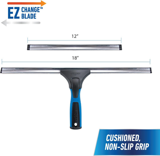 Unger_Professional_Connect_and_Clean_18â_EZ_Change_Window_and_Glass_Cleaning_Squeegee,_Large_and_Small_Windows,_Rubber_Blade_Tool_for_Streak-Free_Results,_Includes_12â_Channel