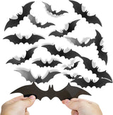 152 Pcs Black Bats Big Sizes Halloween Scary Bats for Home Window,Room Decor DIY Halloween Party Supplies