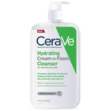 CeraVe Hydrating Cream To Foam Cleanser, Makeup Remover Face Wash For Dry Skin, Foaming Facial Cleanser With Hyaluronic Acid, Normal To Dry Skin, Fragrance Free & Non Comedogenic