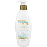 OGX Quenching + Coconut Curls Frizz-Defying Styling Milk, Nourishing Leave-In Hair Treatment with Coconut, Citrus Oil & Honey, Paraben-Free and Sulfated-Surfactants Free, 6 fl oz