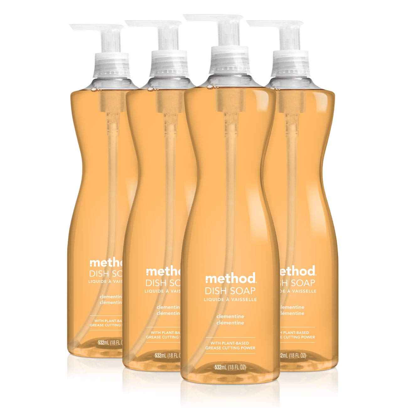 Method Gel Dish Soap, Clementine Scent, Tough on Grease & Stuck-on Food, Cruelty Free Formula, Made with Recycled Plastic
