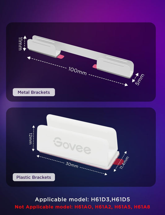 Govee_RGBIC_Neon_Rope_Light_Plastic_and_Metal_Mounting_Brackets_for_Neon_Lights_2_H61D3_&_H61D5_&_H61D6,_RGBIC_Rope_Light_Clips,_WiFi_Neon_Lights_Holders_20pcs,_(Not_Support_H61A0_&_H61A2),_White